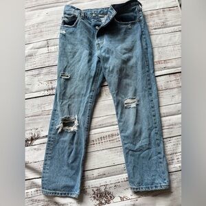Levi's Blue Straight Leg Jeans with Vintage Distressing